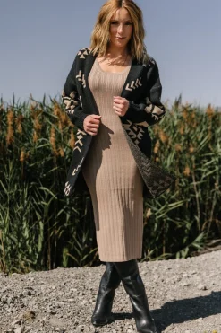 Baltic Born Hays Oversized Cardigan | Black + Tan