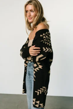 Baltic Born Hays Oversized Cardigan | Black + Tan