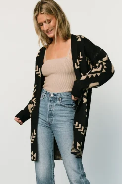 Baltic Born Hays Oversized Cardigan | Black + Tan