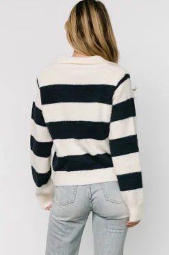 Baltic Born Heather Striped Sweater | Cream + Navy