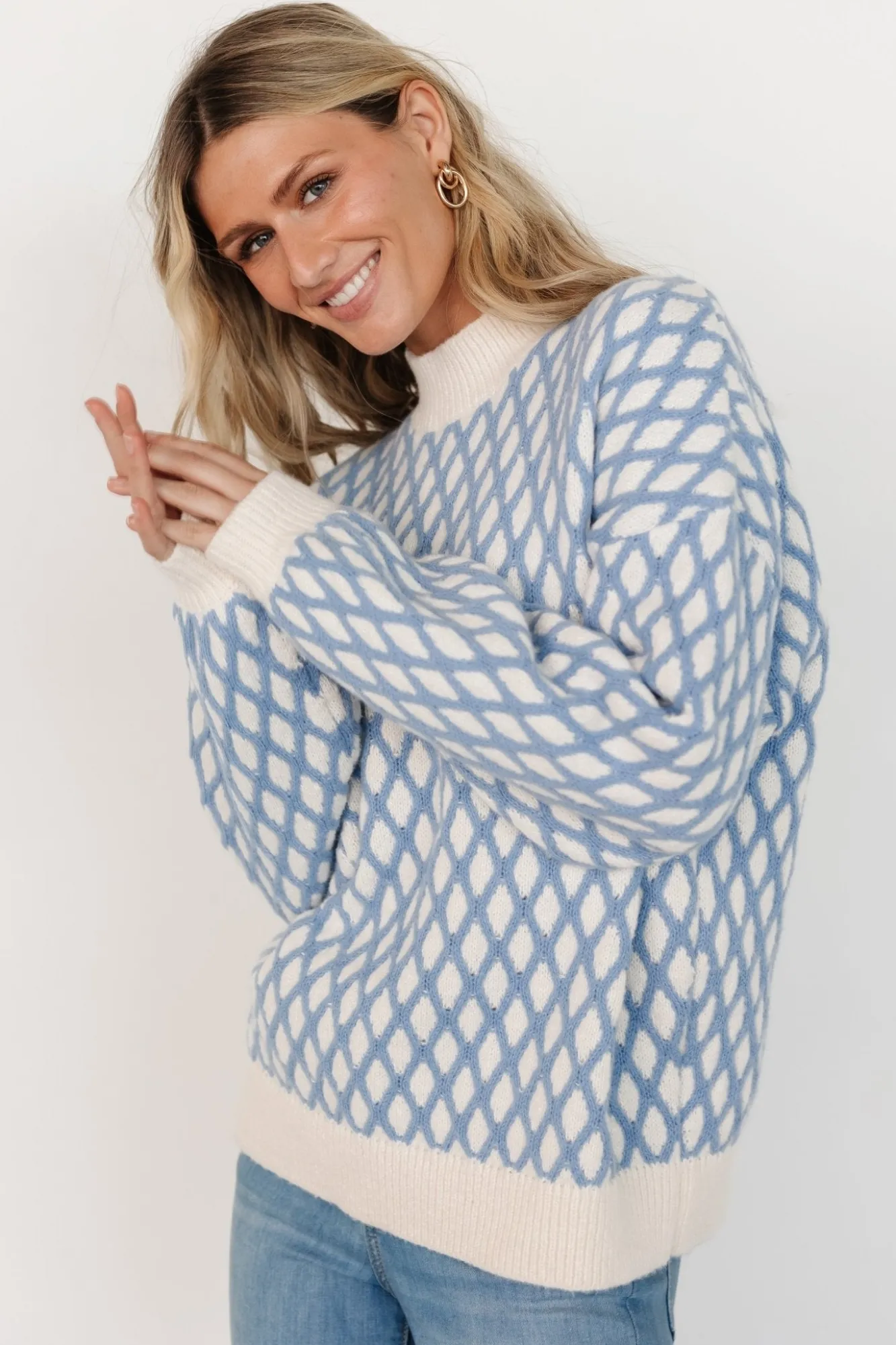 Baltic Born Hendrix Diamond Knit Sweater |