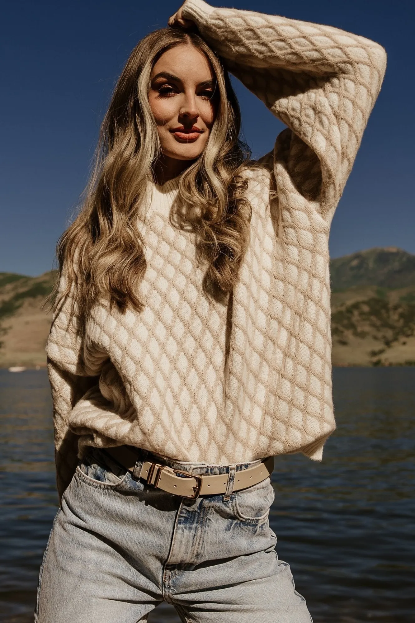 Baltic Born Hendrix Diamond Knit Sweater |