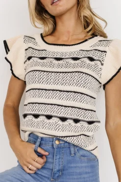 Baltic Born Herriman Knit Top | Cream + Black
