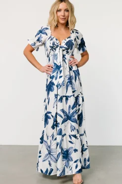 Baltic Born Hilaria Maxi Dress | White + Blue