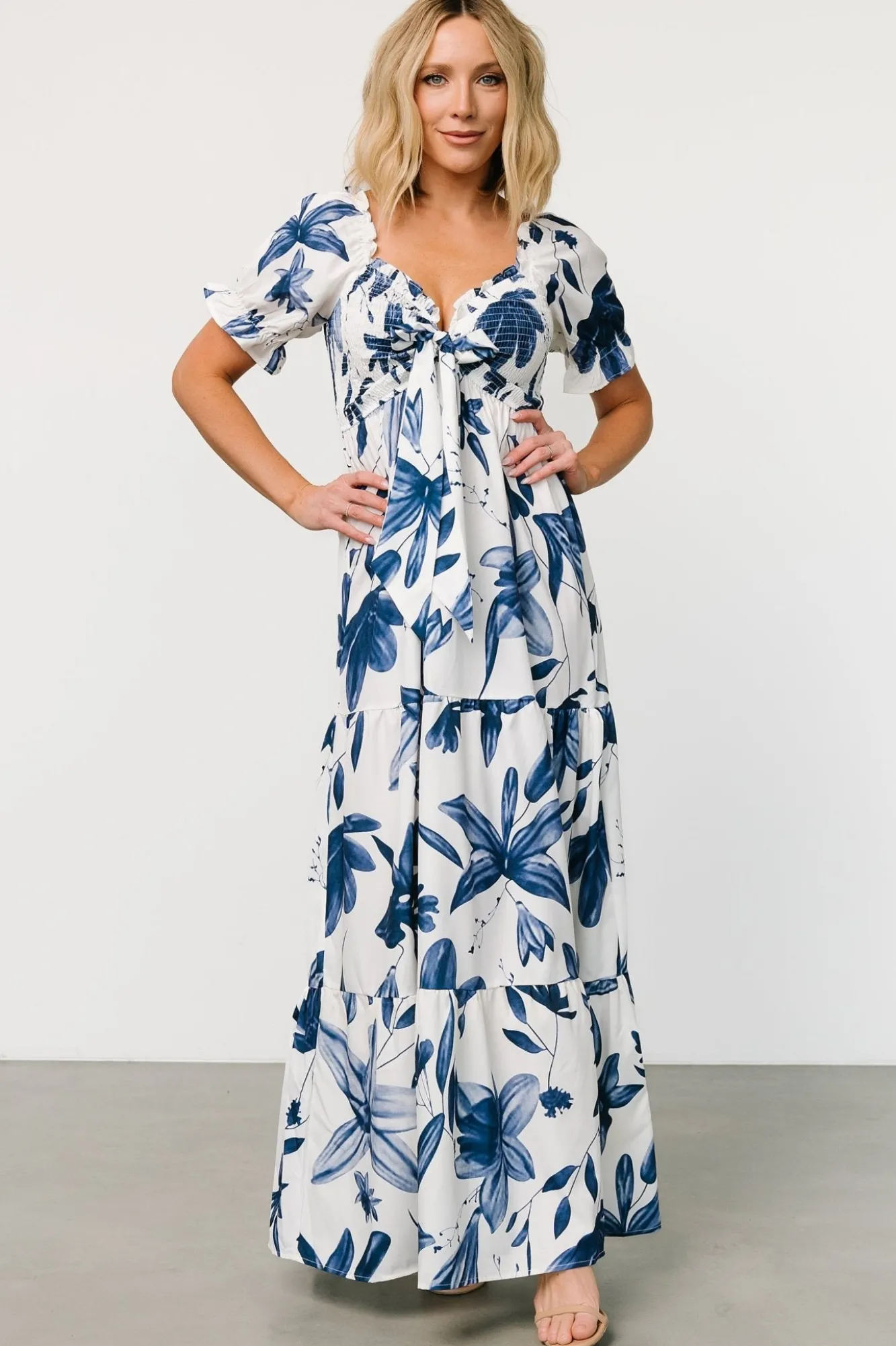 Baltic Born Hilaria Maxi Dress | White + Blue