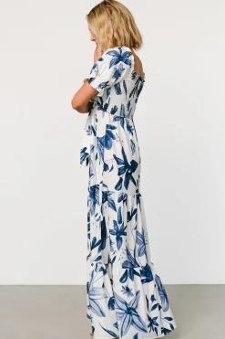 Baltic Born Hilaria Maxi Dress | White + Blue