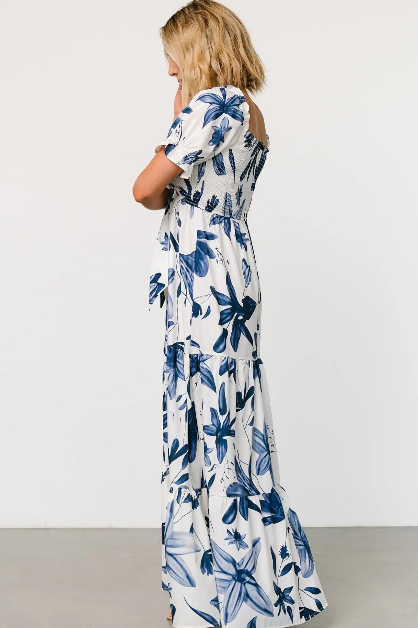 Baltic Born Hilaria Maxi Dress | White + Blue