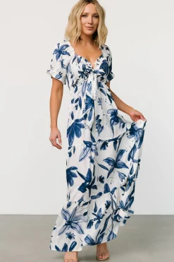 Baltic Born Hilaria Maxi Dress | White + Blue