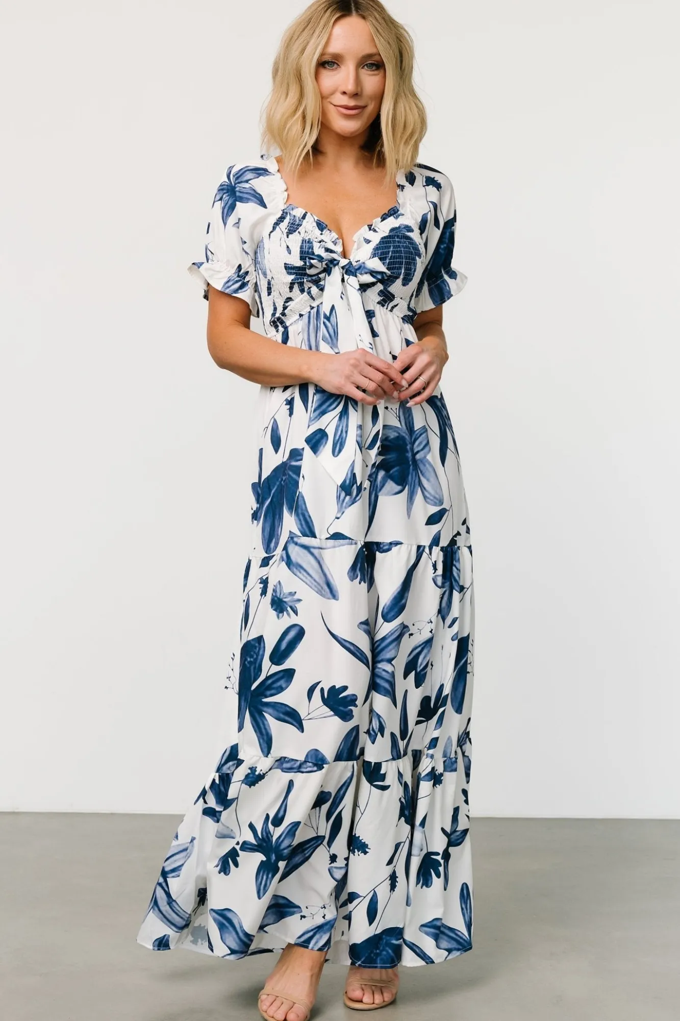Baltic Born Hilaria Maxi Dress | White + Blue