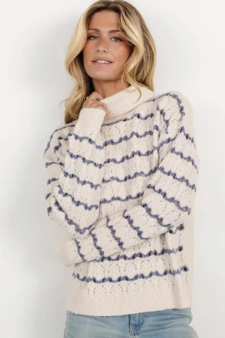 Baltic Born Hollis Knit Sweater | Ivory + Blue