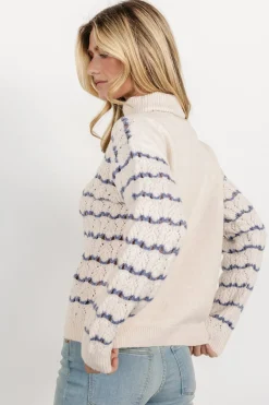 Baltic Born Hollis Knit Sweater | Ivory + Blue