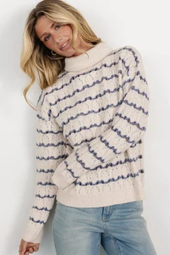 Baltic Born Hollis Knit Sweater | Ivory + Blue