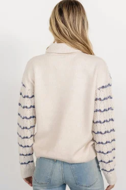 Baltic Born Hollis Knit Sweater | Ivory + Blue