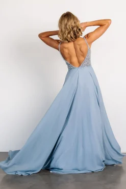 Baltic Born Honor Beaded Bridal Gown | Dusty Blue