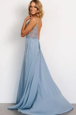 Baltic Born Honor Beaded Bridal Gown | Dusty Blue