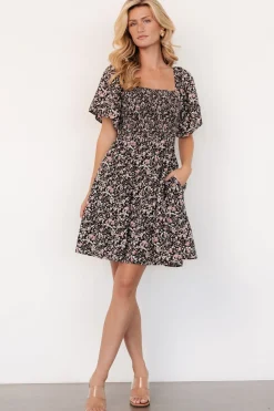 Baltic Born Idera Short Dress | Black Floral