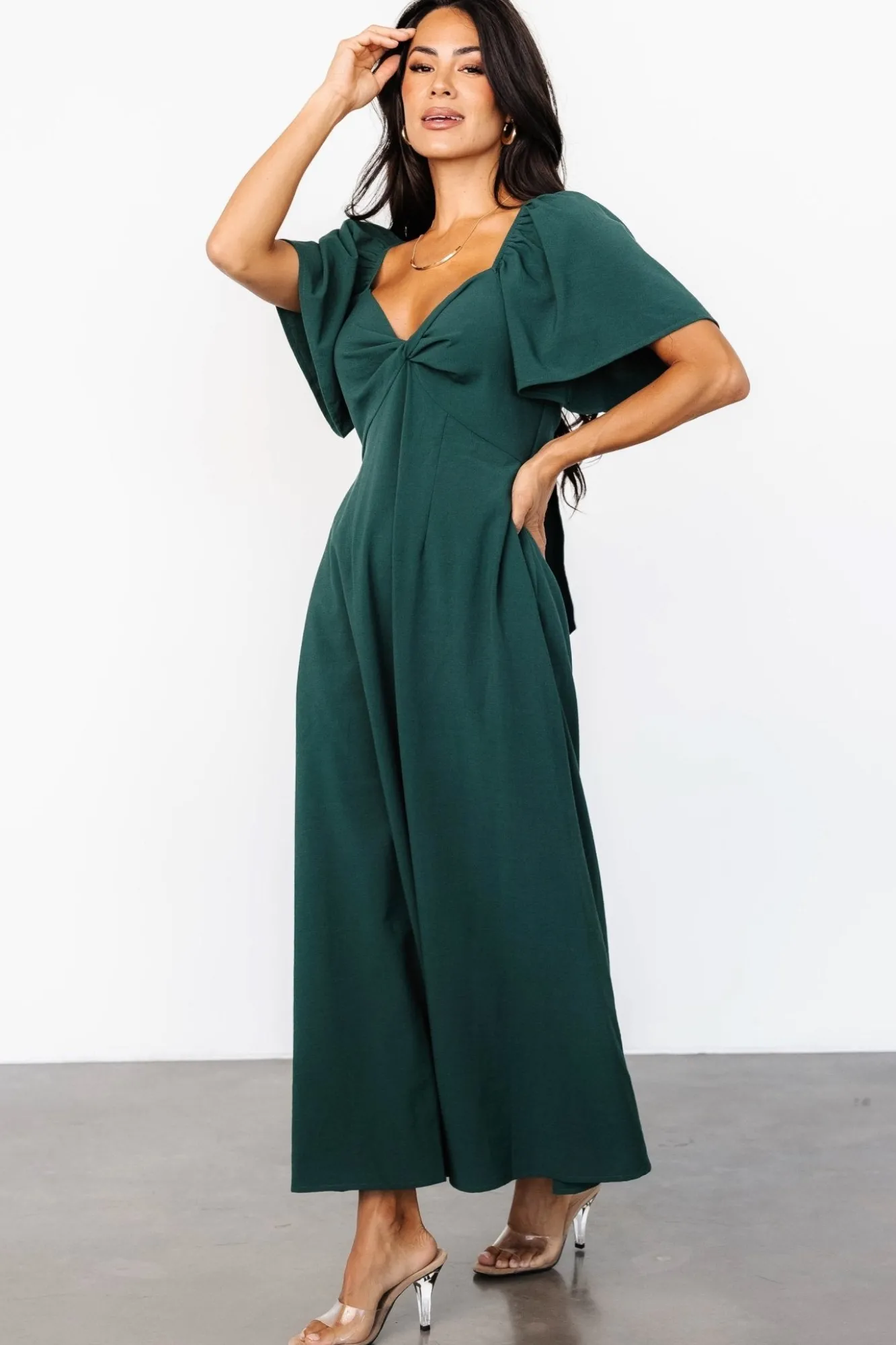 Baltic Born Indie Back Tie Dress | Dark Green