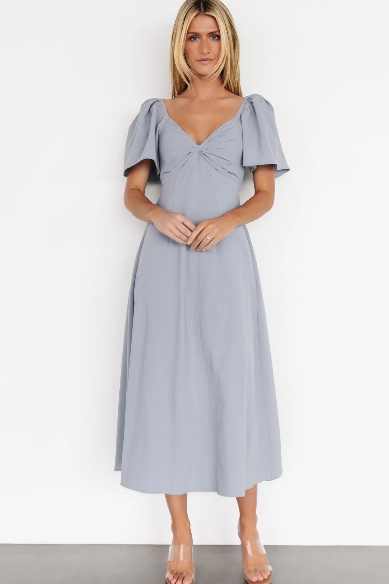 Baltic Born Indie Back Tie Dress | Dusty Blue