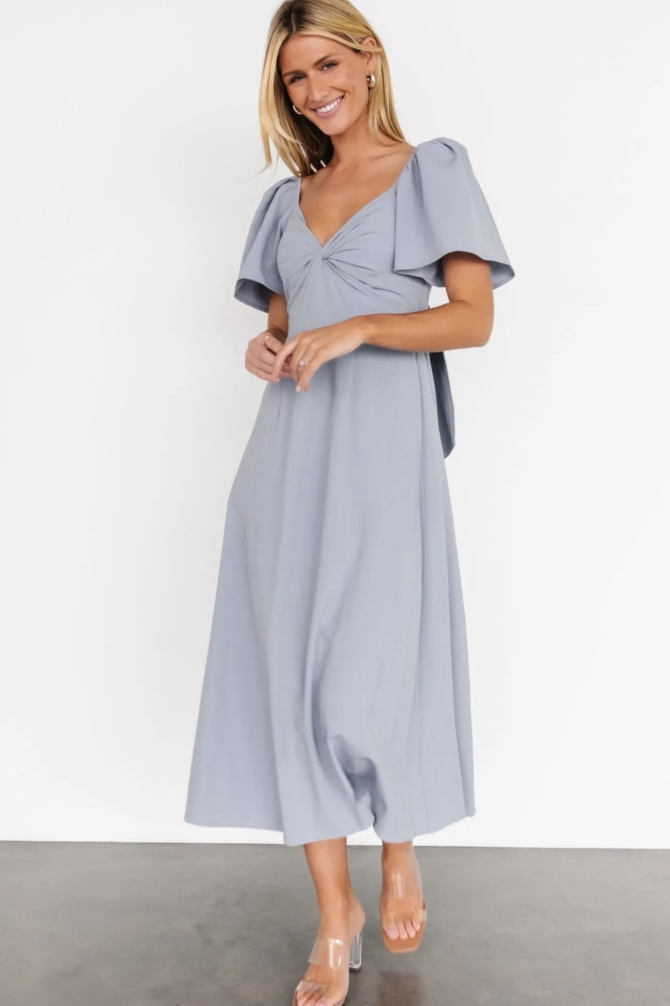 Baltic Born Indie Back Tie Dress | Dusty Blue