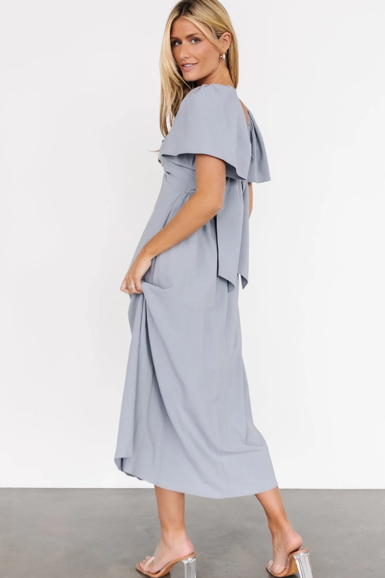 Baltic Born Indie Back Tie Dress | Dusty Blue