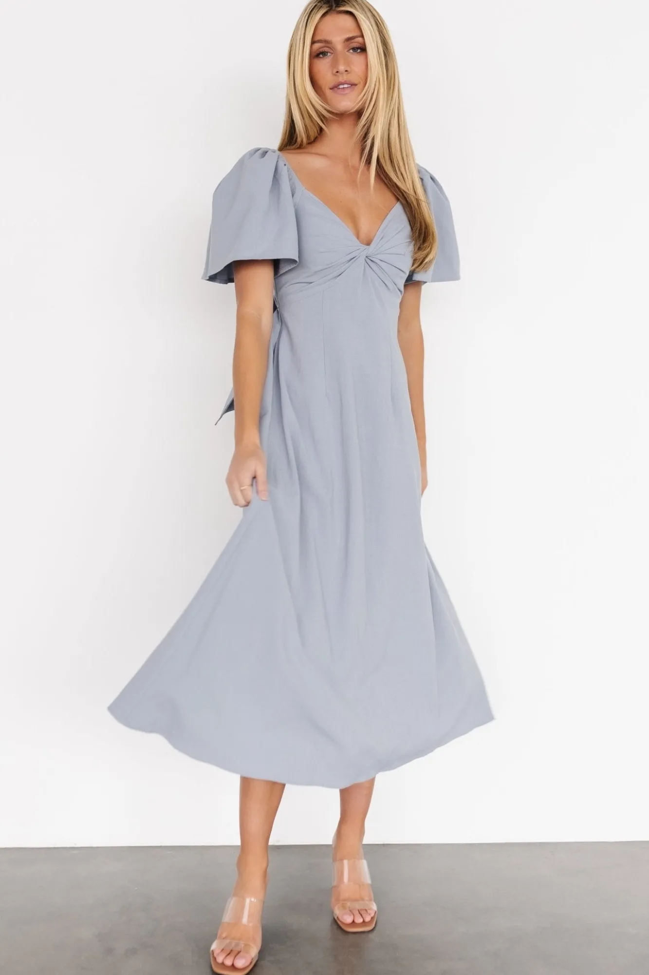 Baltic Born Indie Back Tie Dress | Dusty Blue