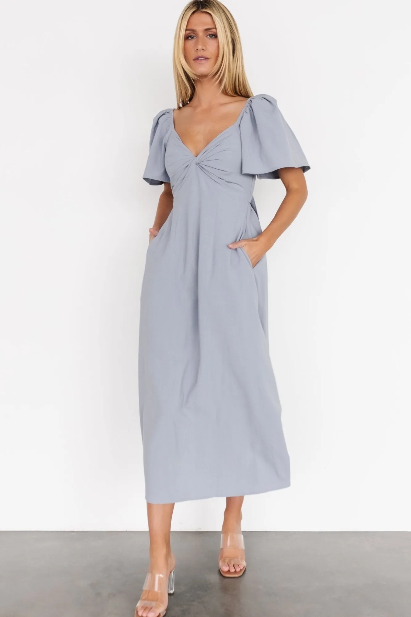 Baltic Born Indie Back Tie Dress | Dusty Blue