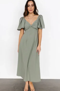 Baltic Born Indie Back Tie Dress | Dusty Green