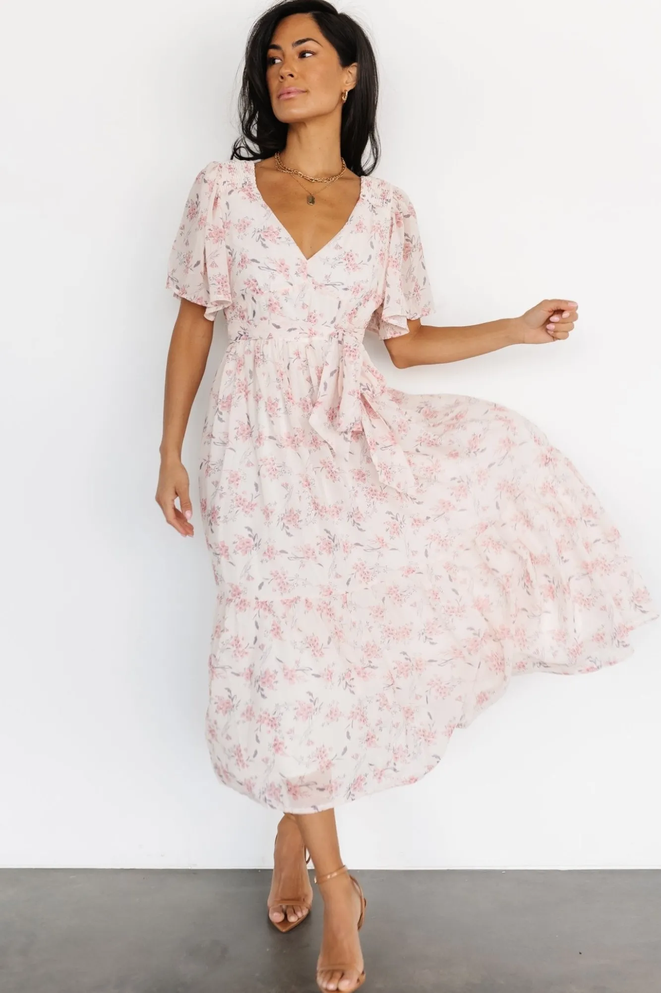 Baltic Born Iris Midi Dress | Blush Floral