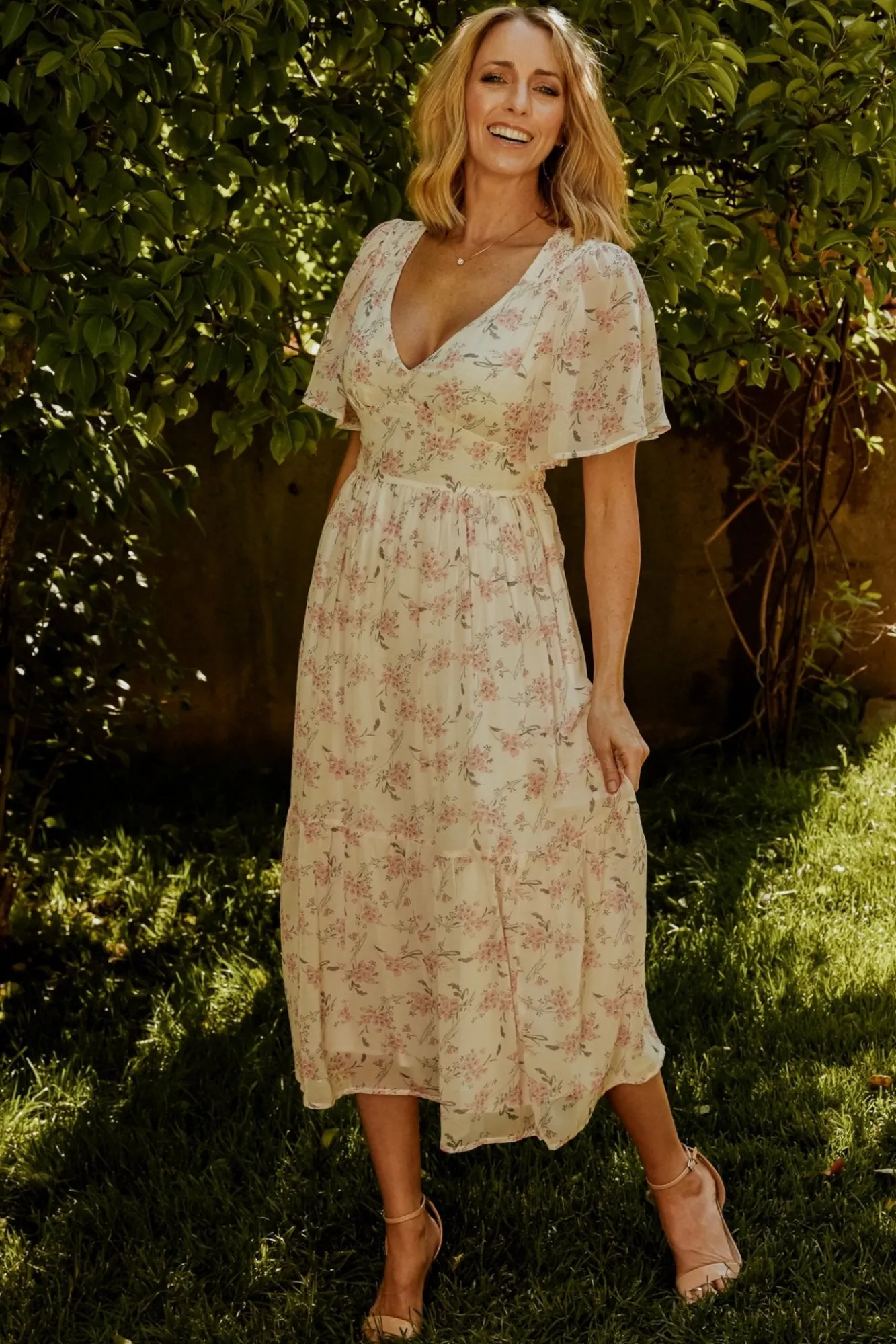 Baltic Born Iris Midi Dress | Blush Floral