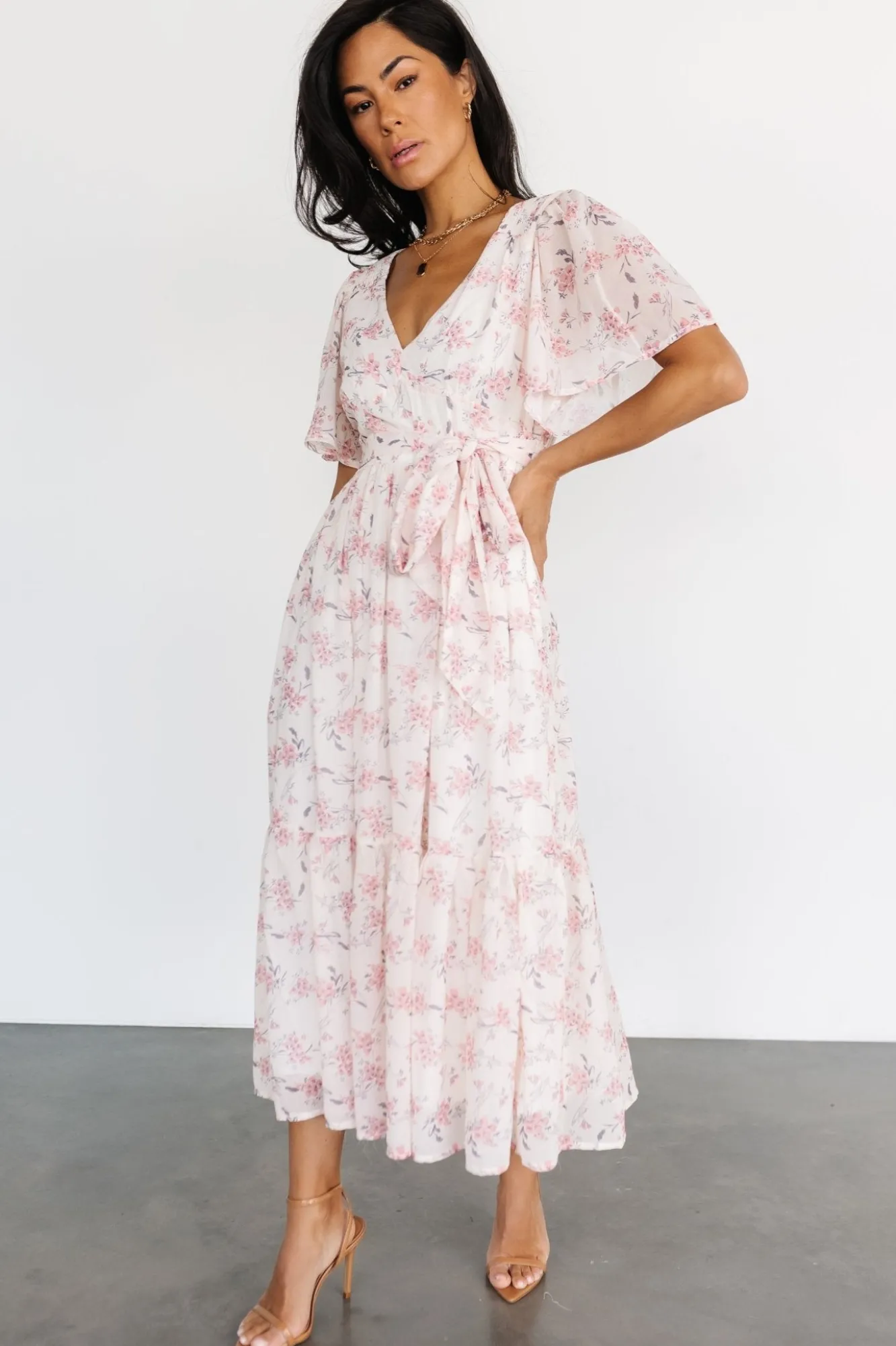 Baltic Born Iris Midi Dress | Blush Floral