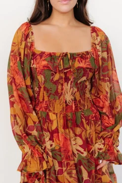 Baltic Born Isadora Tiered Dress | Rust Multi Floral