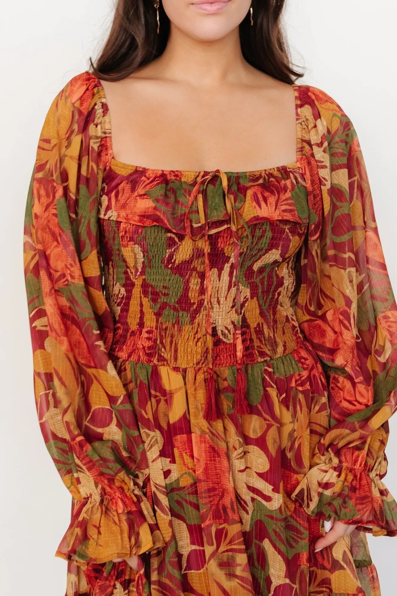 Baltic Born Isadora Tiered Dress | Rust Multi Floral