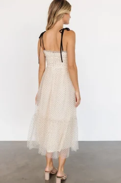 Baltic Born Izzy Tulle Midi Dress | Cream + Black