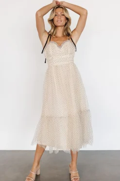 Baltic Born Izzy Tulle Midi Dress | Cream + Black