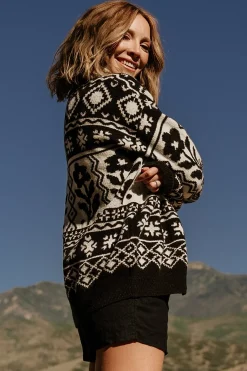 Baltic Born Jackson Oversized Cardigan | Black Print