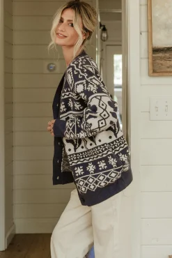 Baltic Born Jackson Oversized Cardigan | Slate Print