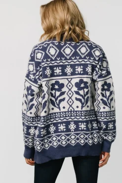 Baltic Born Jackson Oversized Cardigan | Slate Print