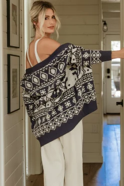 Baltic Born Jackson Oversized Cardigan | Slate Print