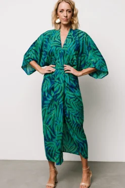 Baltic Born Janessa Midi Dress | Green + Blue Print