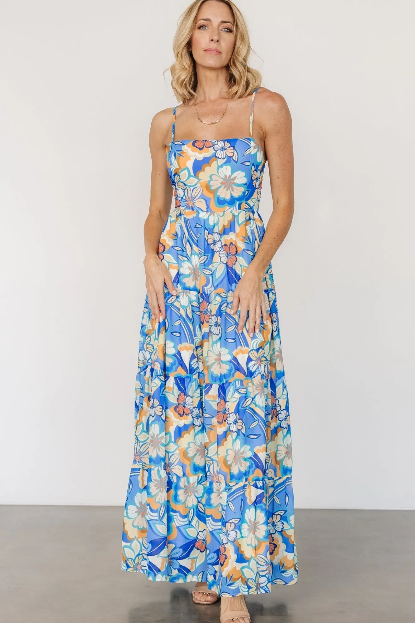 Baltic Born Jannica Tie Back Maxi Dress | Blue Multi