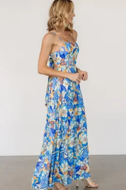 Baltic Born Jannica Tie Back Maxi Dress | Blue Multi