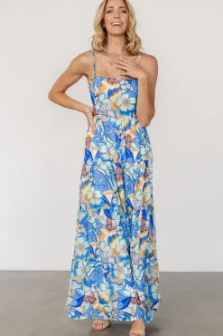 Baltic Born Jannica Tie Back Maxi Dress | Blue Multi