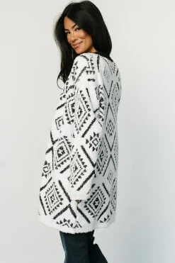 Baltic Born Jay Oversized Cardigan | White + Black
