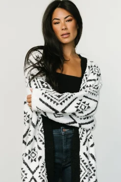 Baltic Born Jay Oversized Cardigan | White + Black