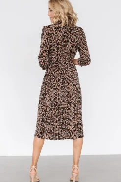 Baltic Born Jenica Midi Dress | Black + Camel Print