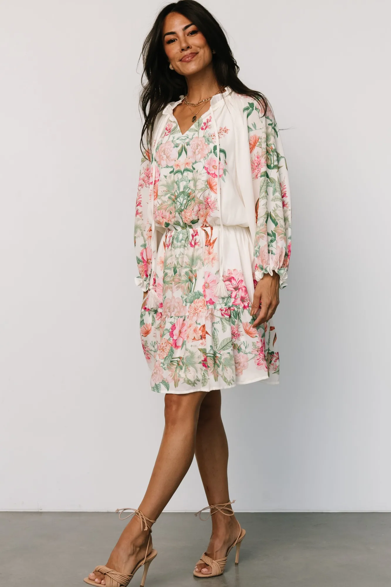 Baltic Born Jenny Short Dress | Off White Floral