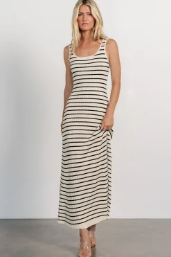 Baltic Born Jesse Ribbed Tank Maxi Dress | Ivory + Black