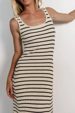 Baltic Born Jesse Ribbed Tank Maxi Dress | Ivory + Black