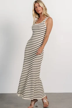 Baltic Born Jesse Ribbed Tank Maxi Dress | Ivory + Black