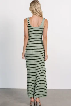 Baltic Born Jesse Ribbed Tank Maxi Dress | Olive + Black